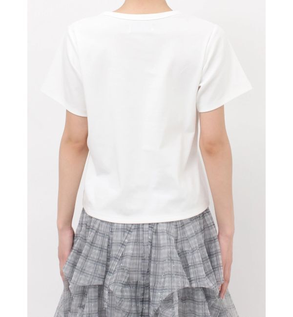 dazzlin「【UV】ラインストーングラフィックロゴTシャツ」|Tシャツ・カットソー|