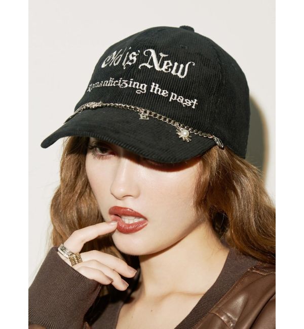 EVRIS「チャームコーデュロイCAP」|キャップ・キャスケット|ブラック