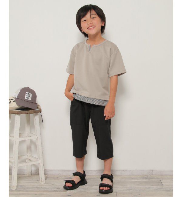 ikka kids「キーネックチェックレイヤードT（120~160cm）」|Tシャツ・カットソー|