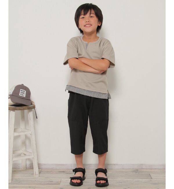 ikka kids「キーネックチェックレイヤードT（120~160cm）」|Tシャツ・カットソー|