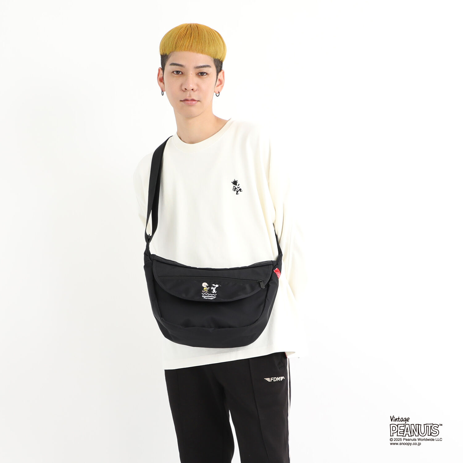 Manhattan Portage「DUET SHOULDER BAG FZP MGNT FLIGHT NYLON BACKING PEANUTS 25」|ショルダー・メッセンジャー|