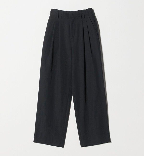 BEAUTY&YOUTH UNITED ARROWS「麻ブレンド バックゴム タック ワイドパンツ」|チノ|