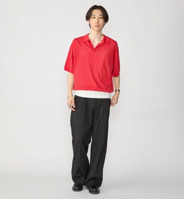 SHIPS「【City Ambient Products別注】crepuscule: WASHI SKIPPER ニットポロ」|ポロシャツ|