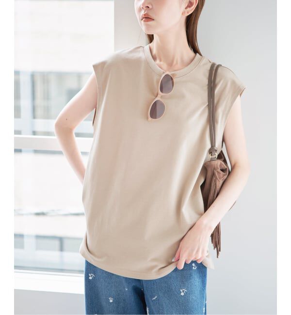 U by SPICK&SPAN「サイドスリットノースリーブ」|Tシャツ・カットソー|グレーB