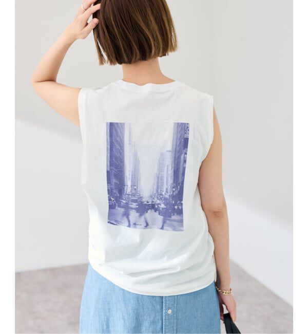 FRAMeWORK「ブルーフォトノースリーブTEE」|Tシャツ・カットソー|