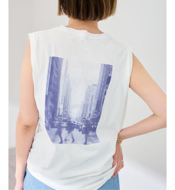 FRAMeWORK「ブルーフォトノースリーブTEE」|Tシャツ・カットソー|