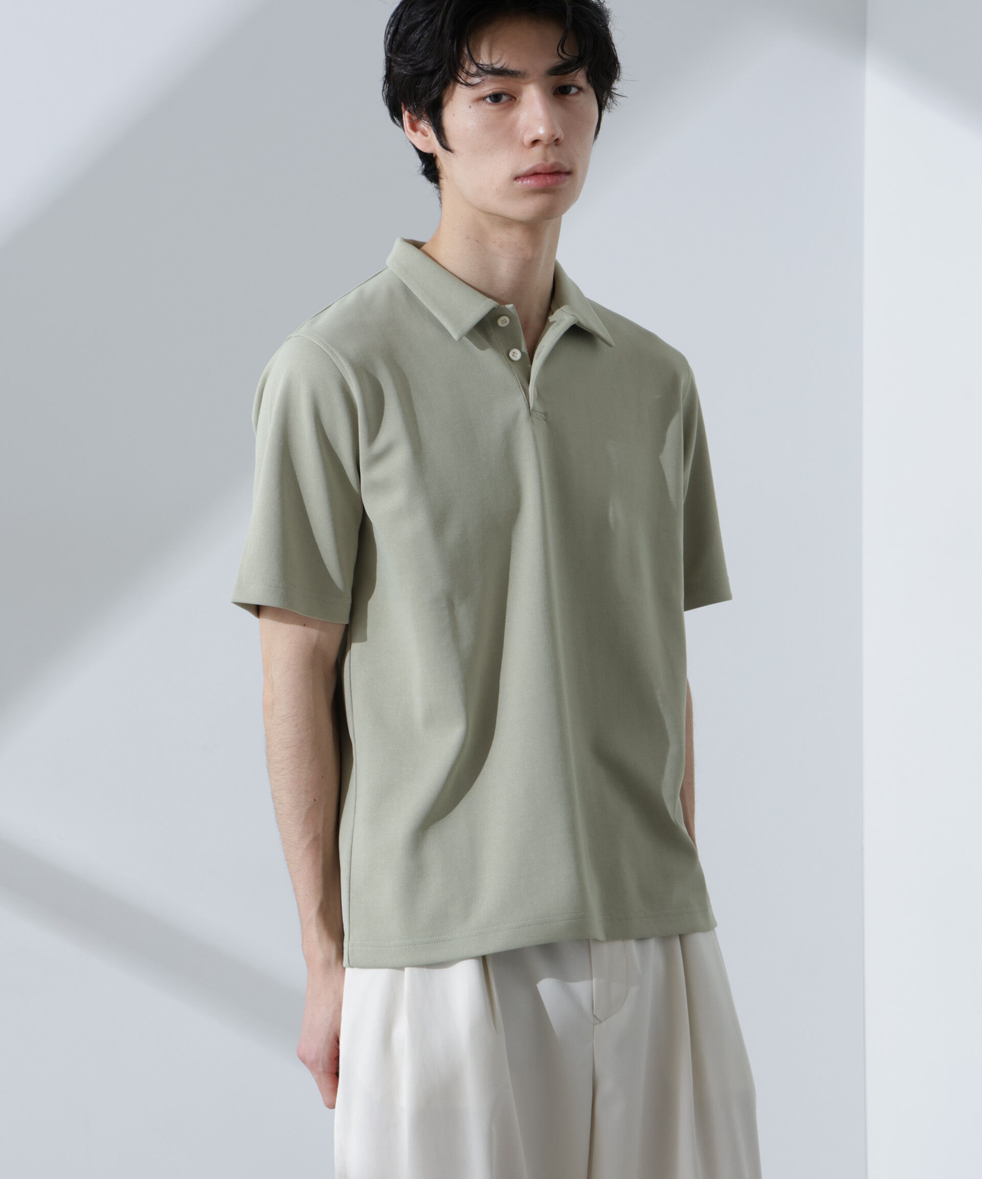 nano･universe「T/C天竺ポロシャツ 半袖」|Tシャツ・カットソー|