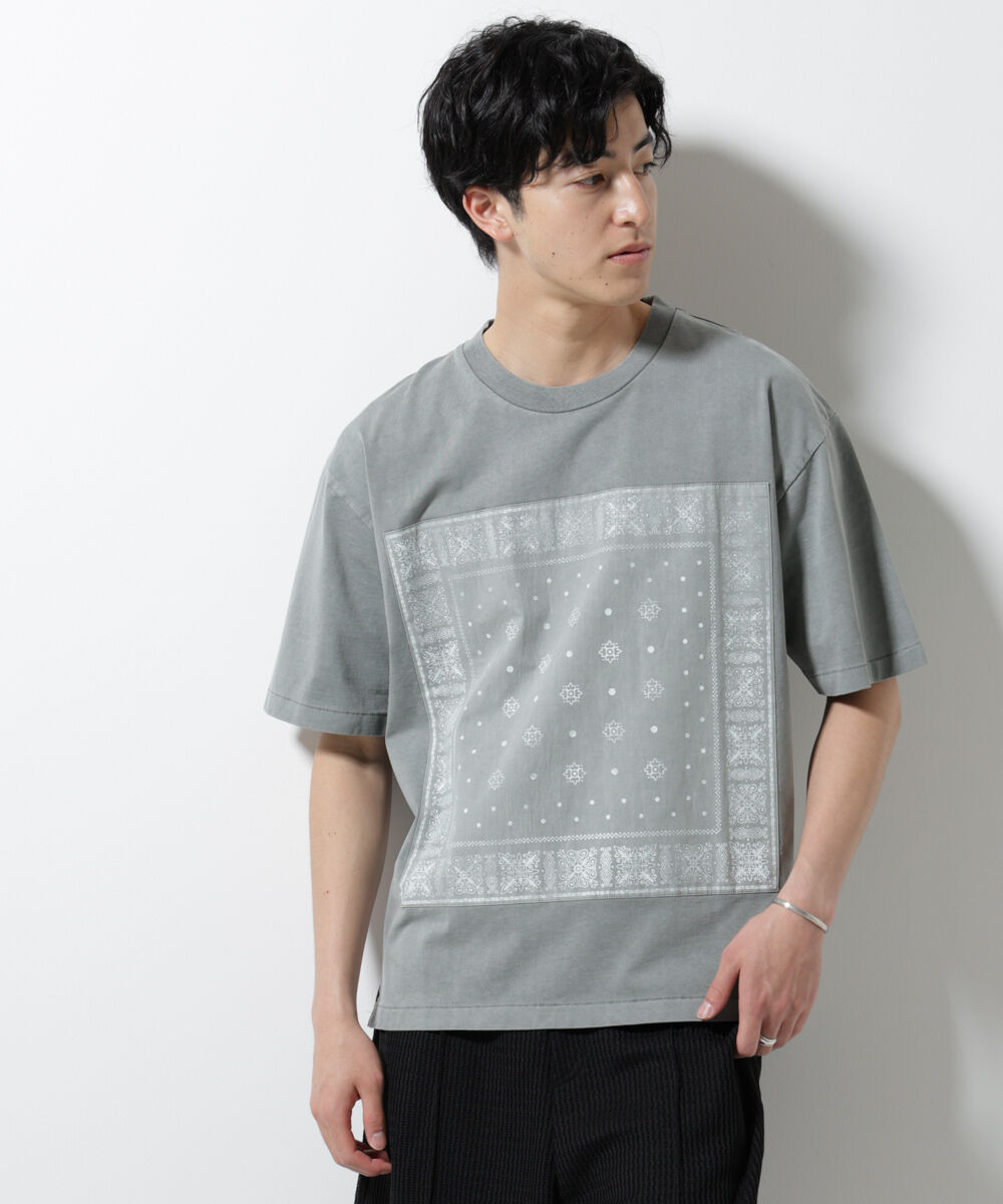 nano･universe「ピグメントクラフトTシャツ 半袖」|Tシャツ・カットソー|L.グレー1