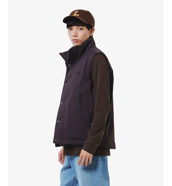 LACOSTE「RDS認証ダウン 耐水透湿 ハイネック ジップアップ ピケダウンベスト」|ダウンベスト・ベスト|