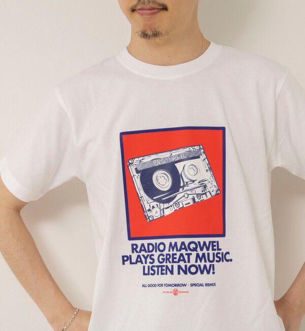 MAQWEL「【MAQWEL/マクウェル】ウォッシャブルRADIO Maqwel オープンエンドプリントTシャツ」|Tシャツ・カットソー|