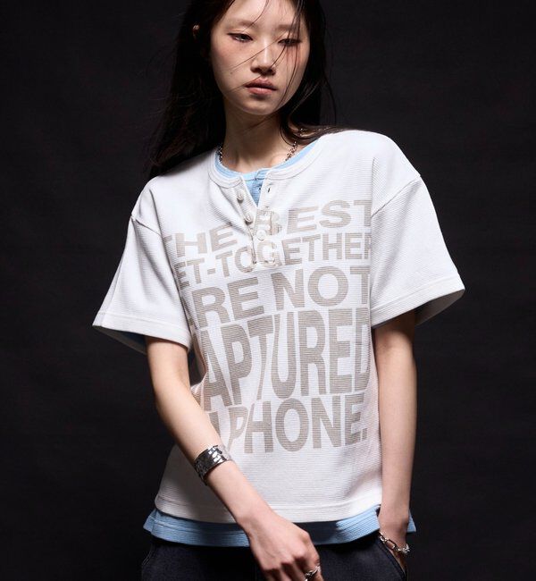  「メッセージワッフルヘンリーS/S TEE」|Tシャツ・カットソー|