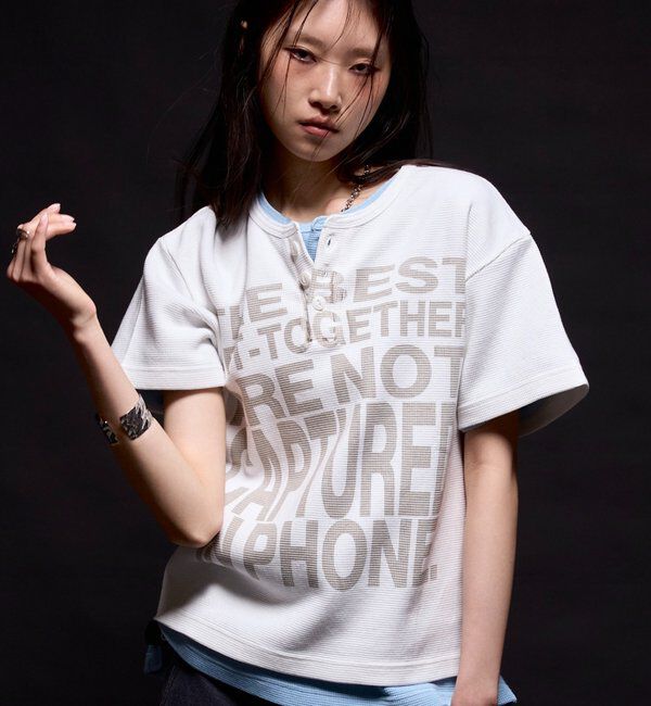  「メッセージワッフルヘンリーS/S TEE」|Tシャツ・カットソー|