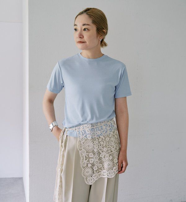  「【LUALY】【接触冷感/吸水速乾】シアープレーンチビTee」|Tシャツ・カットソー|