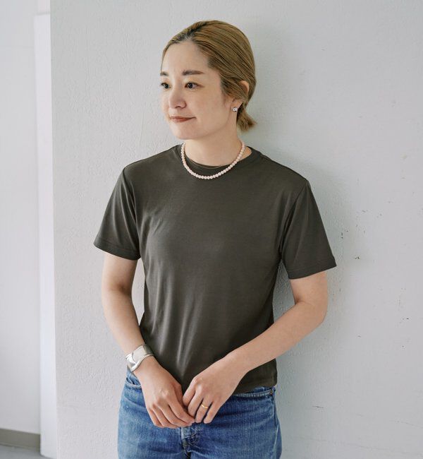  「【LUALY】【接触冷感/吸水速乾】シアープレーンチビTee」|Tシャツ・カットソー|