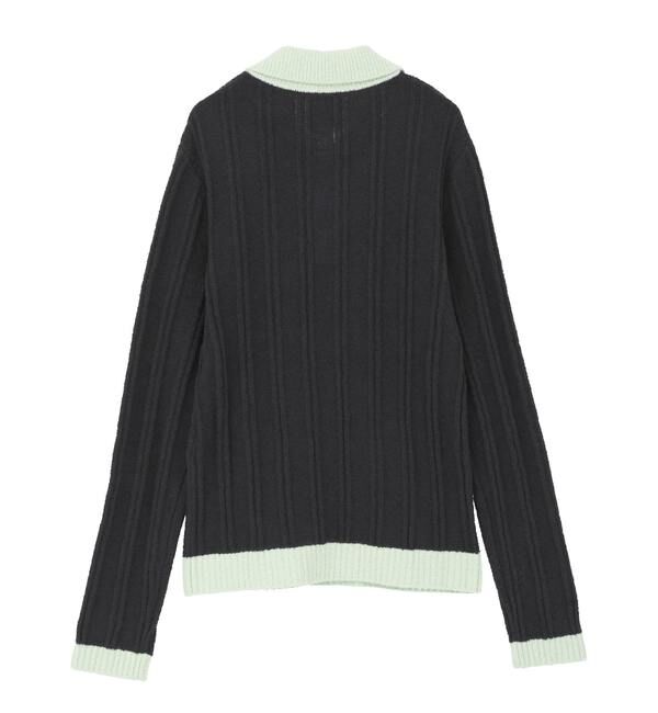 SOFFITTO「【Casablanca/カサブランカ】 Boucle Polo in Black」|ニット・セーター|