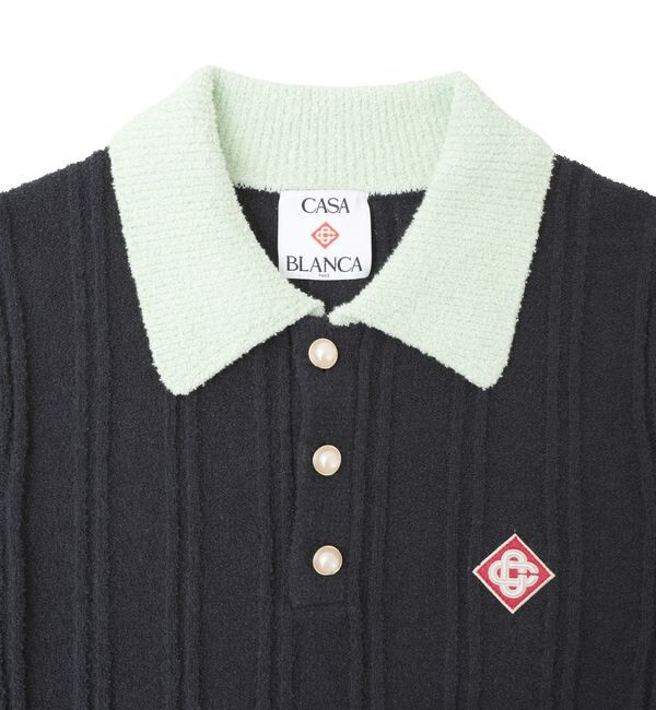 SOFFITTO「【Casablanca/カサブランカ】 Boucle Polo in Black」|ニット・セーター|