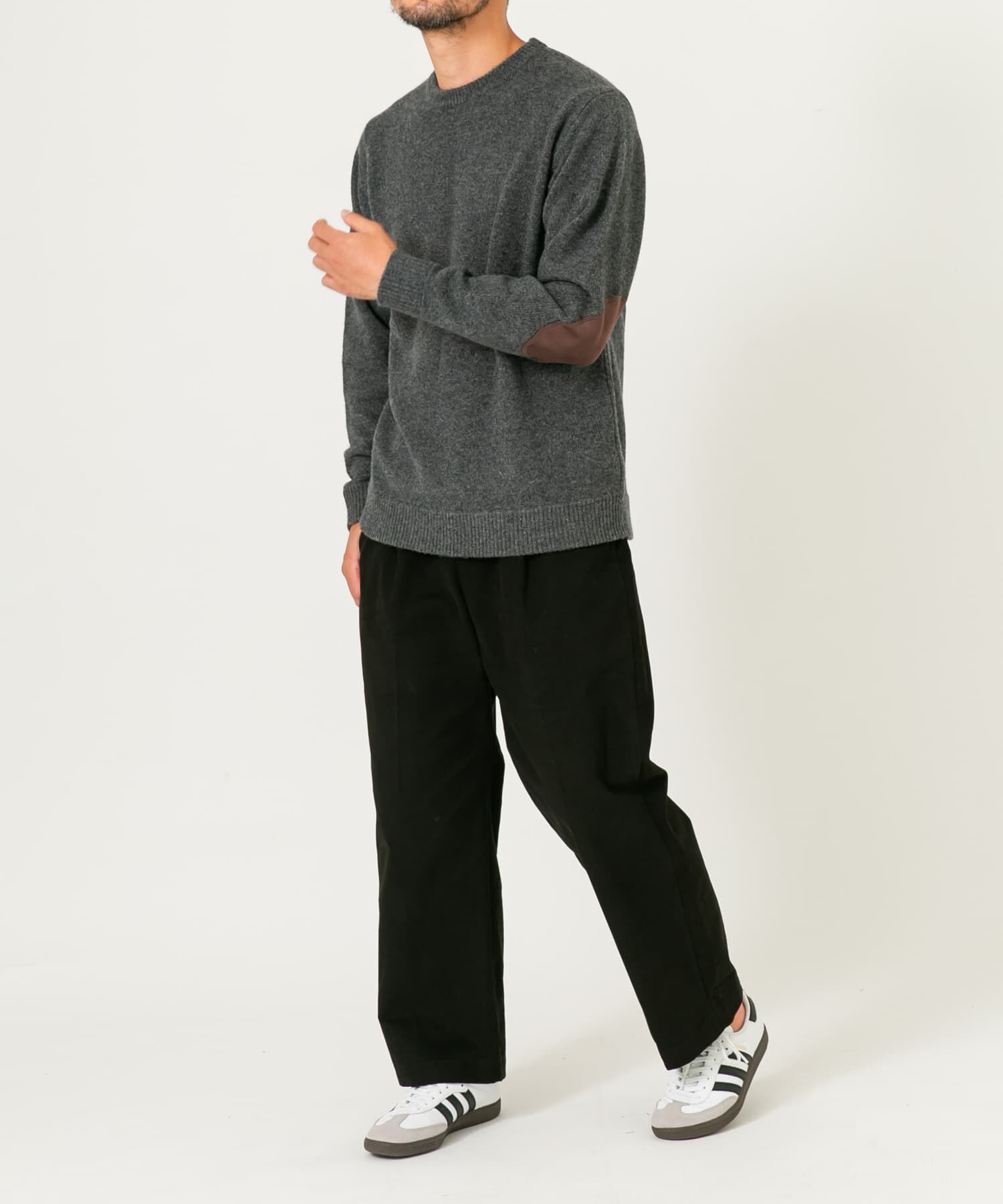 URBAN RESEARCH ROSSO「『XLサイズあり』ハミルトンラムズウールエルボーパッチニット」|ニット・セーター|