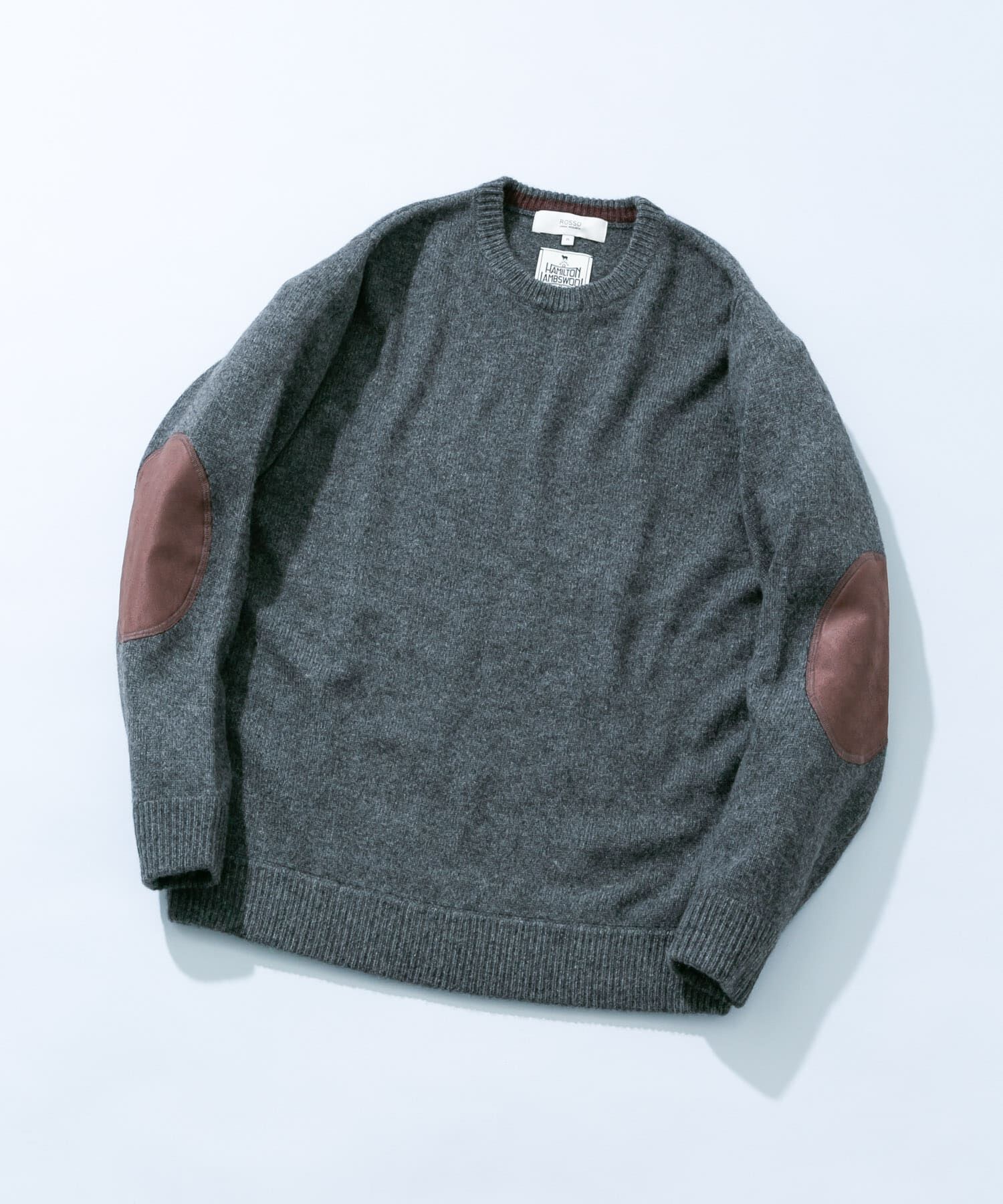 URBAN RESEARCH ROSSO「『XLサイズあり』ハミルトンラムズウールエルボーパッチニット」|ニット・セーター|
