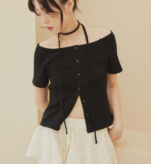 archives「ＦボタンオフショルリブＴＯＰＳ」|Tシャツ・カットソー|