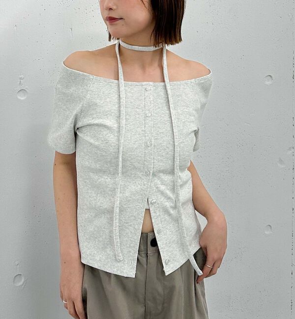 archives「ＦボタンオフショルリブＴＯＰＳ」|Tシャツ・カットソー|