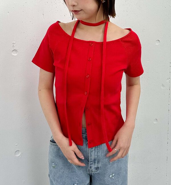archives「ＦボタンオフショルリブＴＯＰＳ」|Tシャツ・カットソー|
