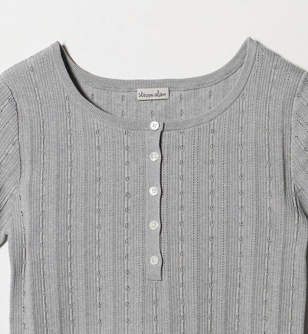 STEVEN ALAN「＜Steven Alan＞アイレット リブ ヘンリーネック プルオーバー」|ニット・セーター|