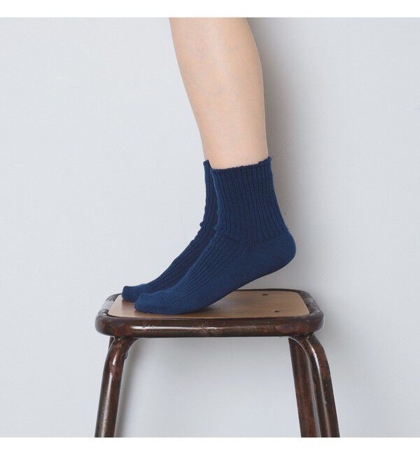 BEAMSBOY「1/2ソリッド リブ ソックス」|ソックス|NAVY