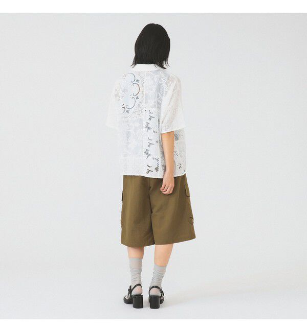 Ray BEAMS 「レース パッチワーク ハーフスリーブ  シャツ」|シャツ・ブラウス|