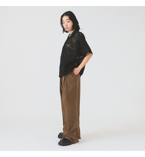 Ray BEAMS 「レース パッチワーク ハーフスリーブ  シャツ」|シャツ・ブラウス|