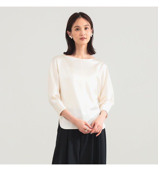 Demi-Luxe BEAMS 「トリアセ ポリエステル フラットサテン ブラウス」|シャツ・ブラウス|