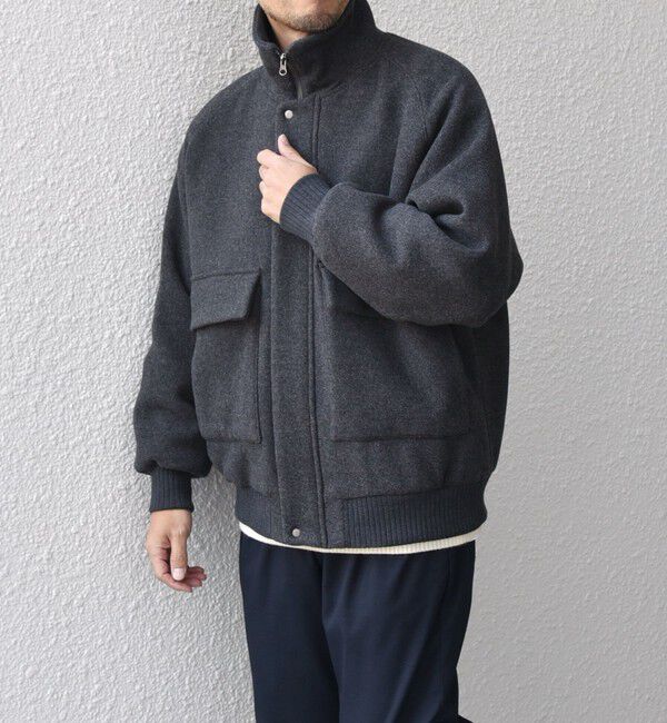 SHIPS any「SHIPS any: PURE WOOL MELTON ダービー ブルゾン◇」|ブルゾン・スタジャン|ダークグレー