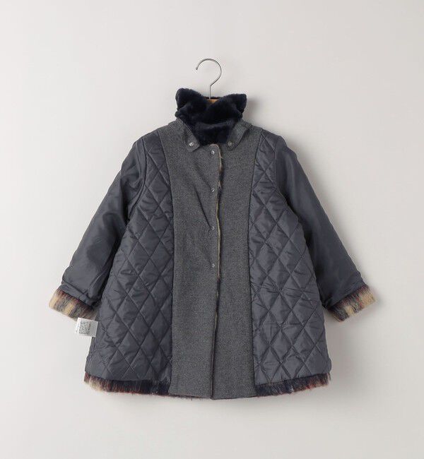 SHIPS KIDS「SHIPS KIDS:100～130cm/シャギー チェック コート」|ダッフルコート|