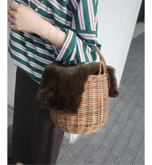 SLOBE IENA「BAGMATI/バグマティ SLOBE別注 ファーカゴバッグ」|かごバッグ|