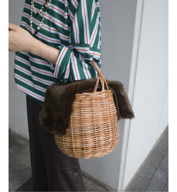 SLOBE IENA「BAGMATI/バグマティ SLOBE別注 ファーカゴバッグ」|かごバッグ|