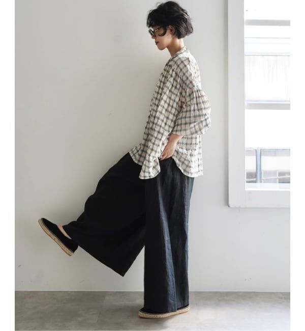 journal standard luxe「レオパリネン タックパンツ」|その他|