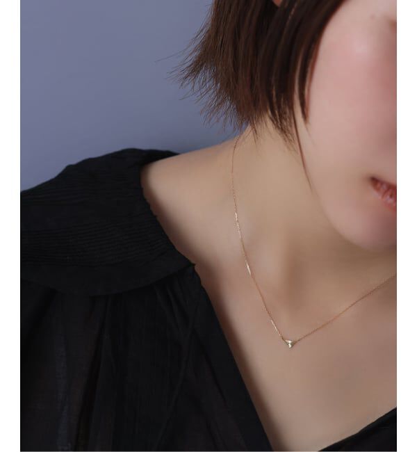 Lilas by Spick&Span「テクスチャートライアングルモチーフネックレス K10」|ネックレス|