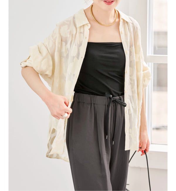 Spick and Span「HYU フラワージャガードシャツ」|シャツ・ブラウス|