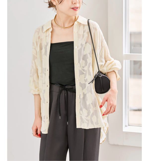 Spick and Span「HYU フラワージャガードシャツ」|シャツ・ブラウス|