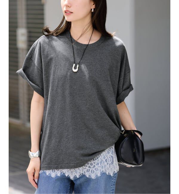 FRAMeWORK「コンパクトインレーニュアンスTシャツ」|Tシャツ・カットソー|グレー