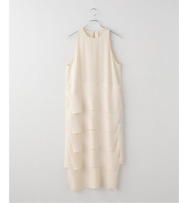 NOBLE「ROOM NO.8/ルームエイト BLACK W-SATIN NS TIERED DRESS」|ワンピース|