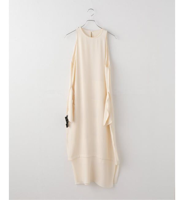 NOBLE「ROOM NO.8/ルームエイト BLACK W-SATIN NS TIERED DRESS」|ワンピース|