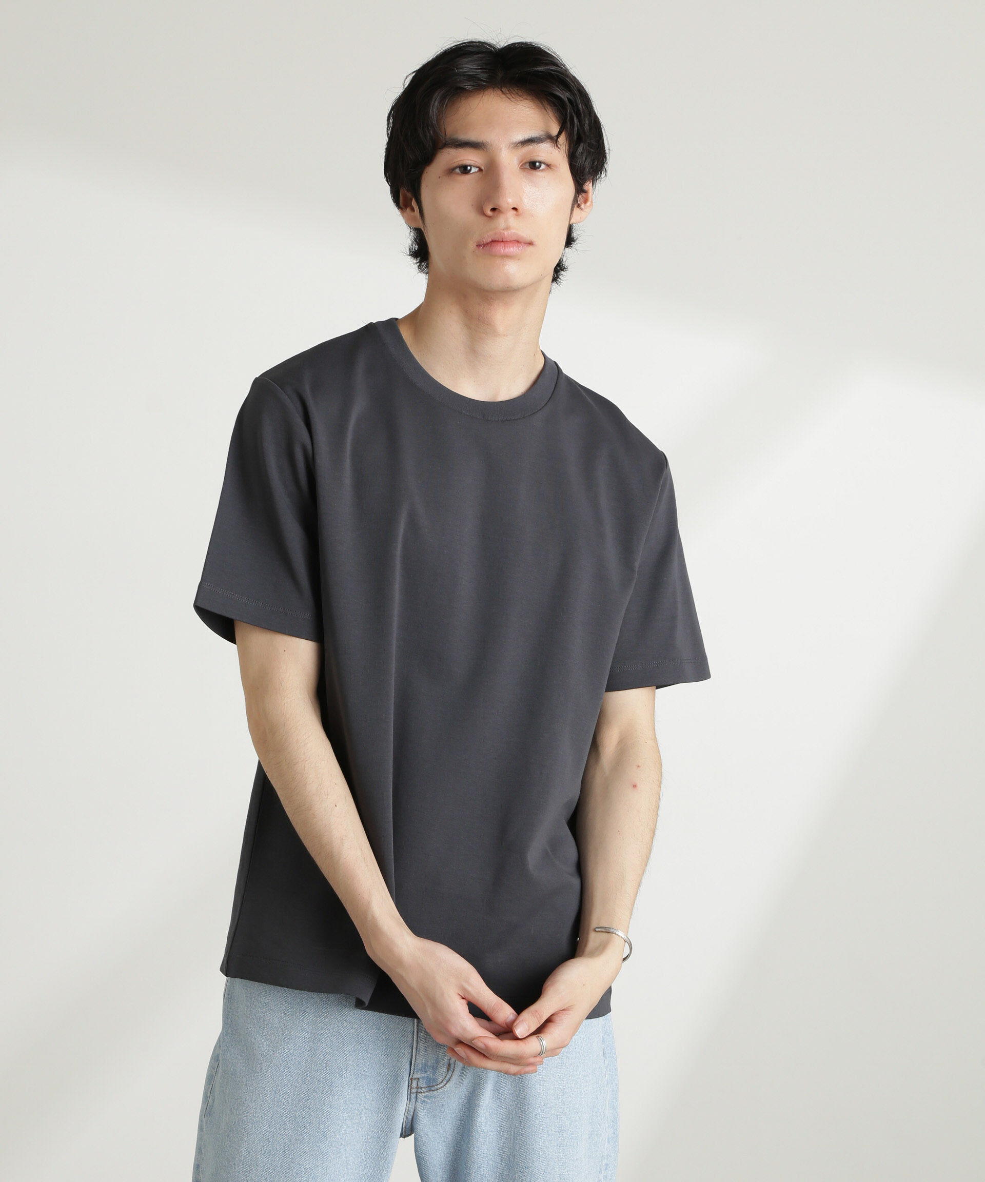 nano･universe「ダブルスムースクルーネックTシャツ 半袖」|Tシャツ・カットソー|