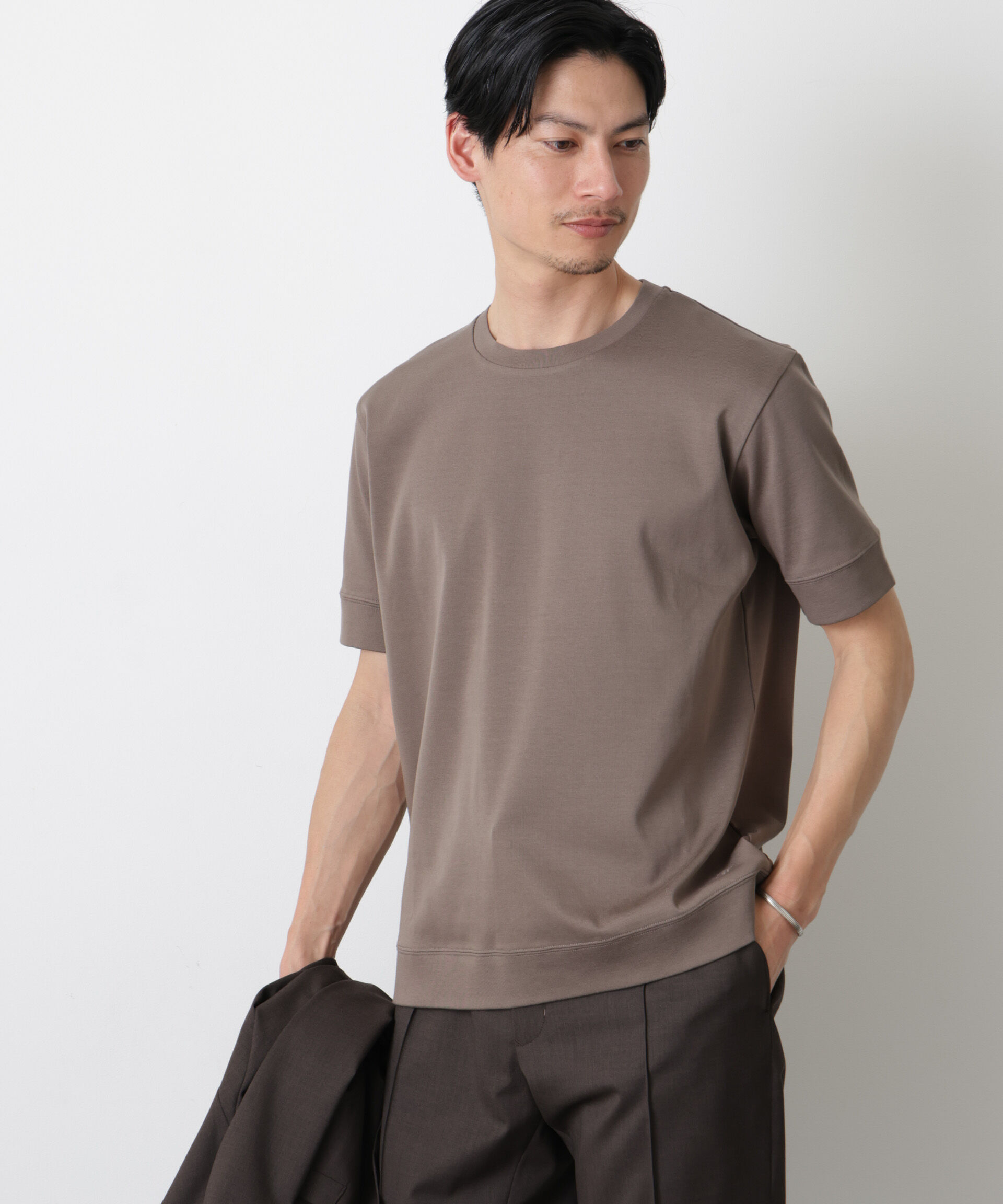 nano･universe「「FORMAL JERSEY」クルーネックカットソー半袖」|Tシャツ・カットソー|