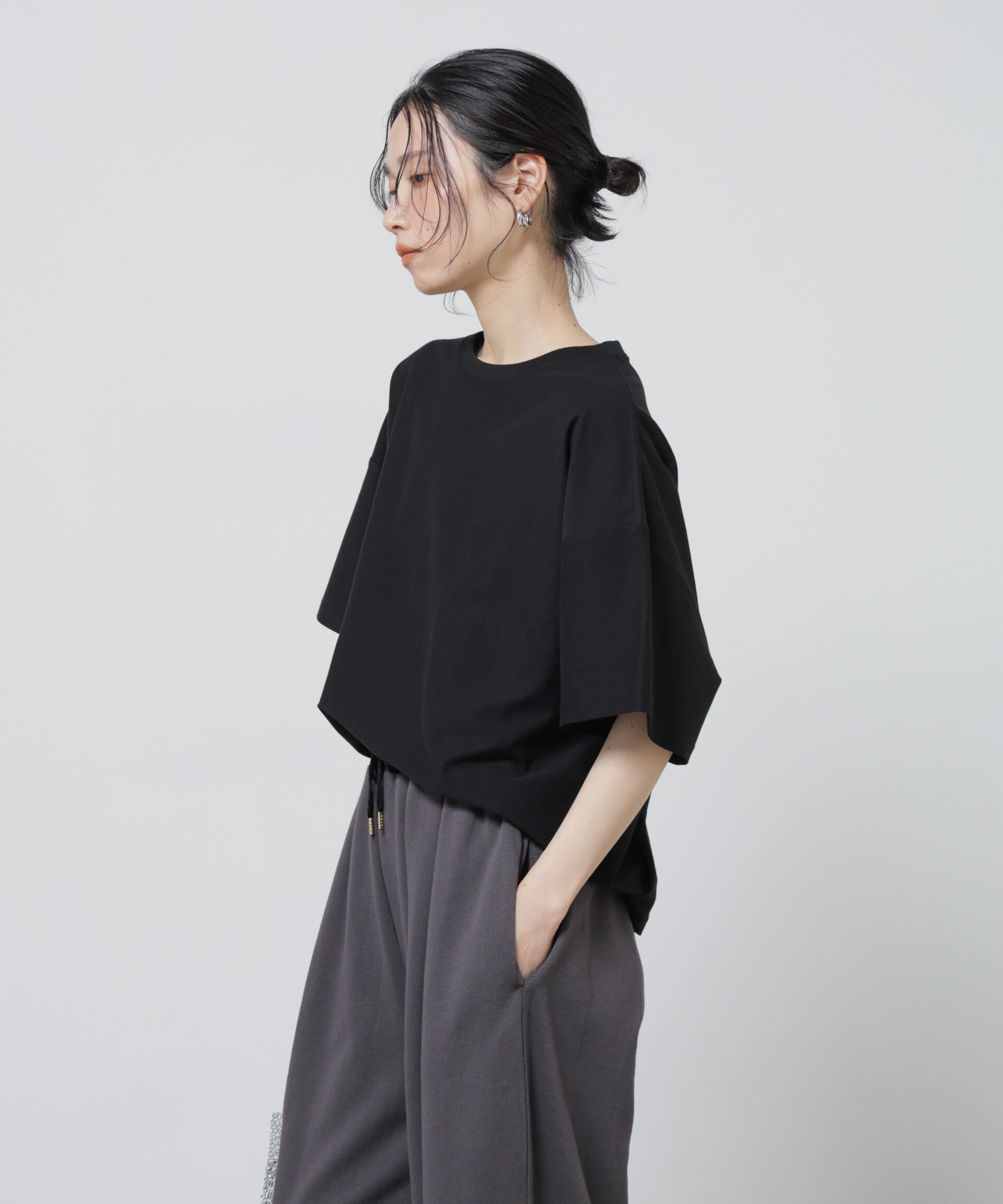 nano･universe「「Meaningful Continuity」coveross(R)ツイル調冷感プレーティング天竺Tシャツ」|Tシャツ・カットソー|