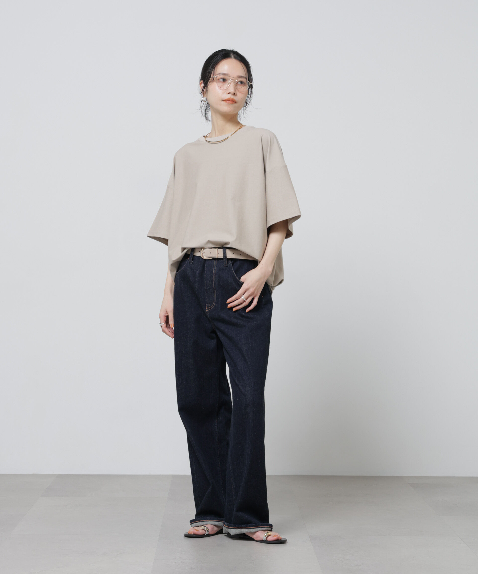 nano･universe「「Meaningful Continuity」coveross(R)ツイル調冷感プレーティング天竺Tシャツ」|Tシャツ・カットソー|