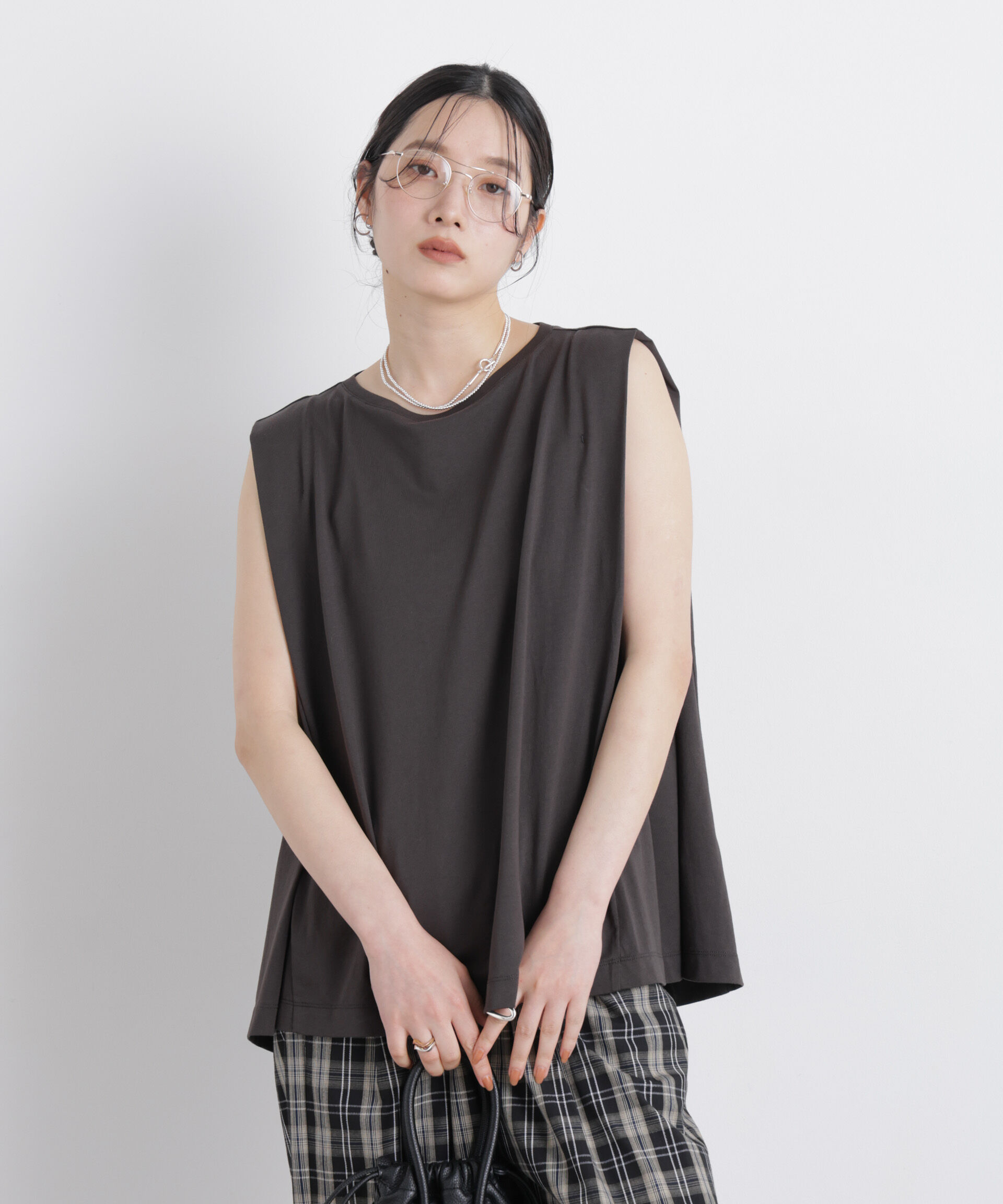 nano･universe「NANOFINE ボックスフレアカットトップス」|Tシャツ・カットソー|