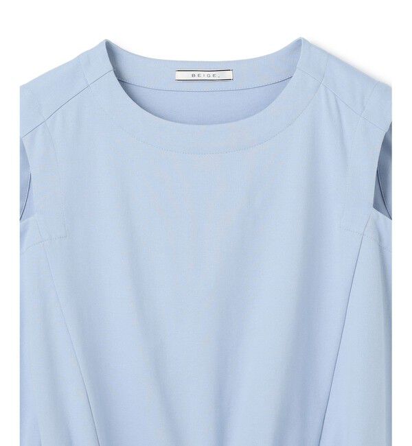 BEIGE,「【洗える】IXIA / コットンノースリーブドロストトップス」|Tシャツ・カットソー|