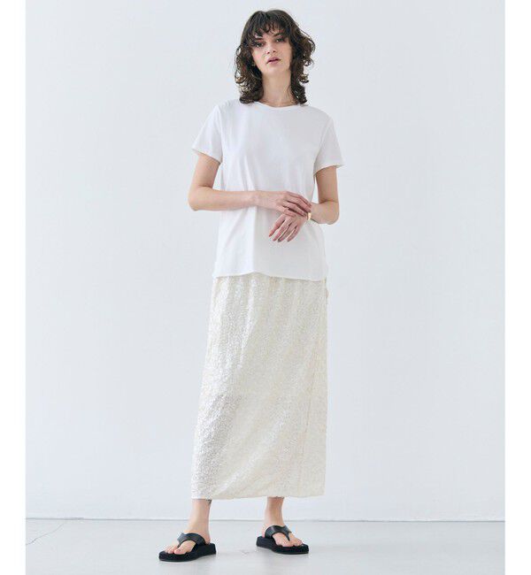 BEIGE,「【洗える】BROIS / コットンクルーネックTシャツ」|Tシャツ・カットソー|