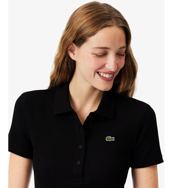 LACOSTE「タイトフィットリブニットポロシャツ」|ポロシャツ|
