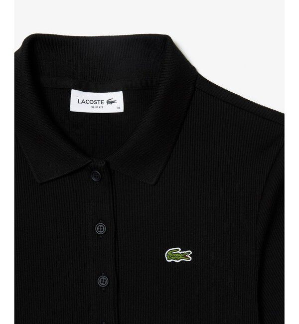 LACOSTE「タイトフィットリブニットポロシャツ」|ポロシャツ|